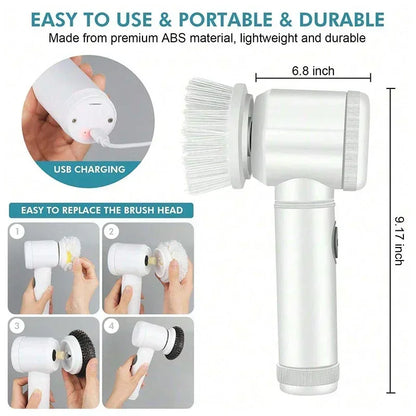 Light Green 3-in-1 Electric Power Scrubber – Deep Cleaning Brush for Bathroom & Kitchen, Dish Wash (Copy)