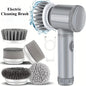 Gray 5-in-1 Electric Power Scrubber – Deep Cleaning Brush for Bathroom & Kitchen, Dish Wash