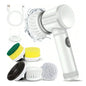 White 5-in-1 Electric Power Scrubber – Deep Cleaning Brush for Bathroom & Kitchen, Dish Wash